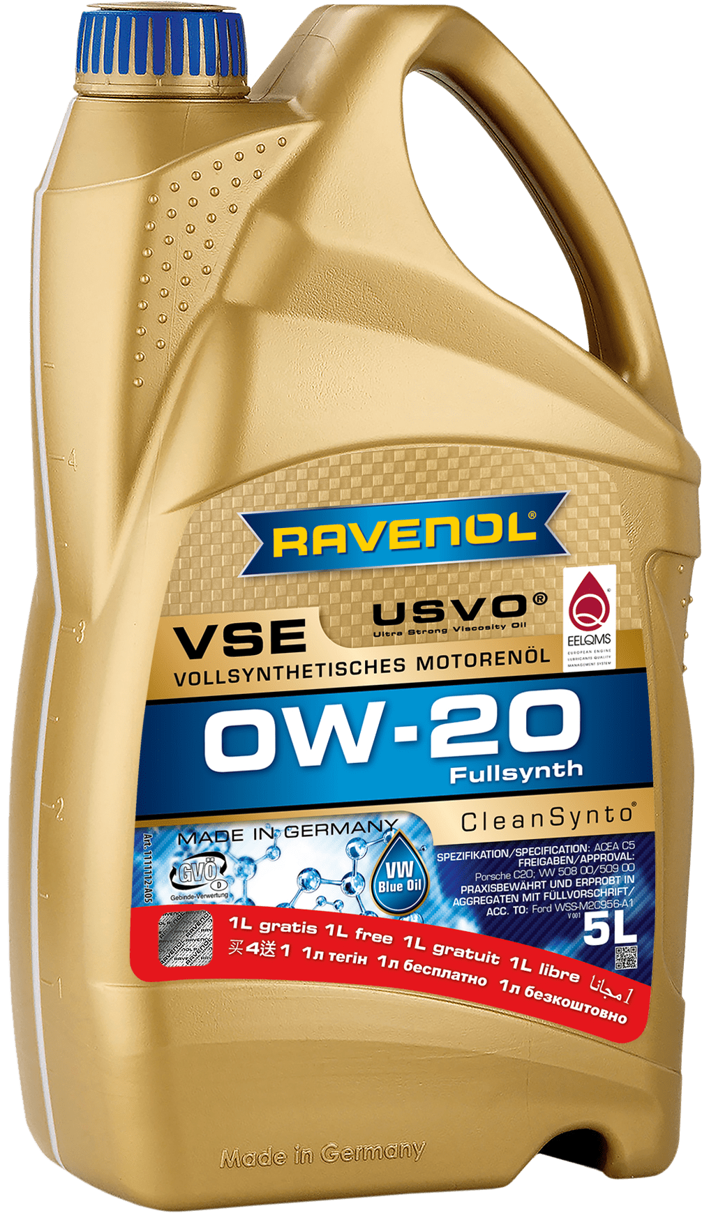 Моторное масло RAVENOL VSE 0W-20