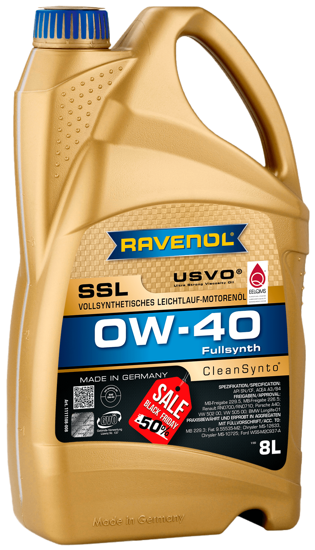 Моторное масло RAVENOL SUPER SYNTHETIK OIL SSL SAE 0W-40